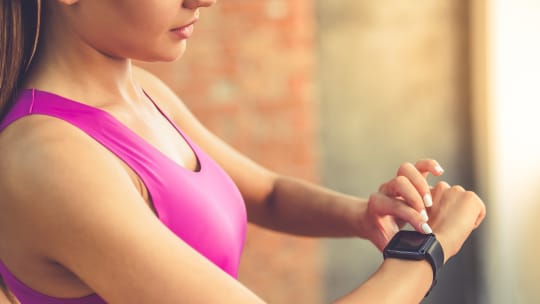 woman with fitness tracker