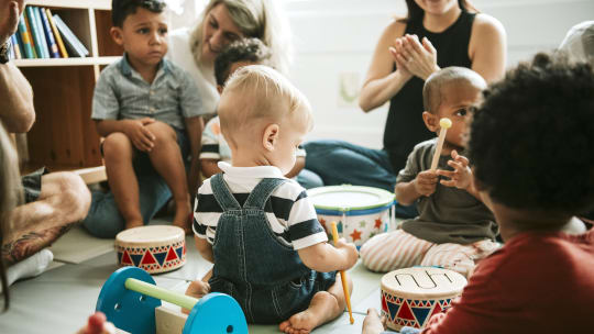 Kids playing at daycare