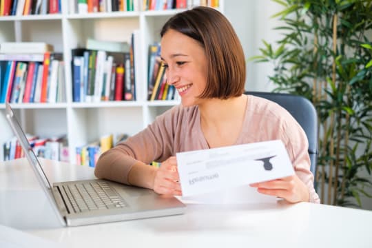 woman holding resume