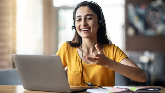 woman in virtual interview