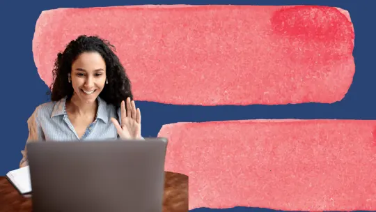 woman in virtual interview