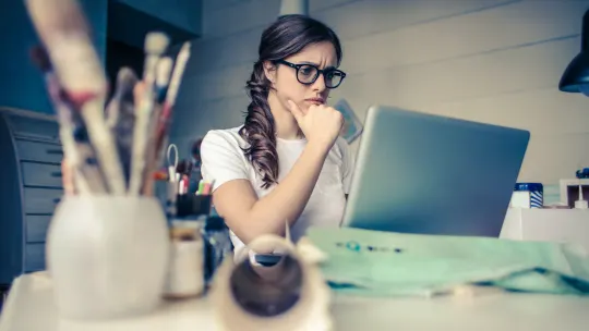 stressed woman at work