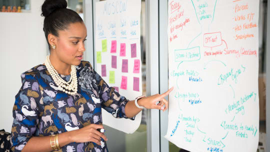 woman leading a team meeting