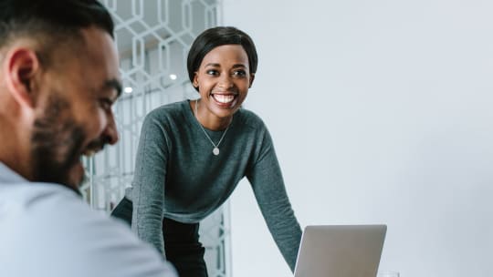 Woman negotiating