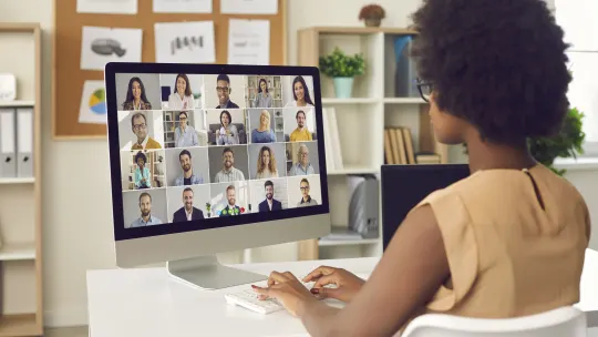 woman on video call