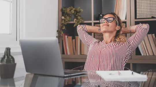 woman staying calm at work