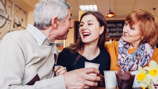 Woman with older parents