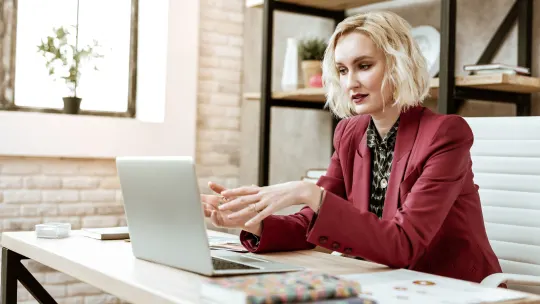 Woman in job interview
