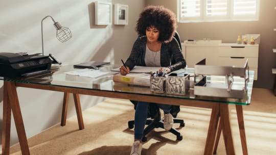 Woman working remote