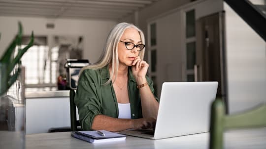 Stressed woman at work