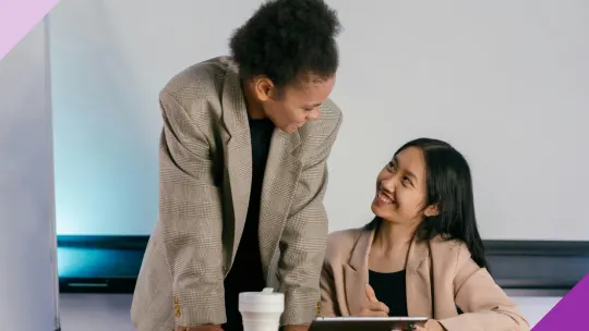Woman saying “Thank you for your hard work.”