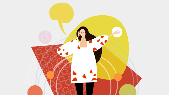Woman talking on phone