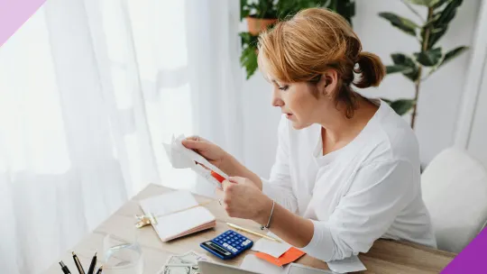 A woman planning her finances