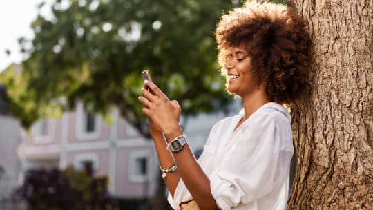 Woman looking at phone