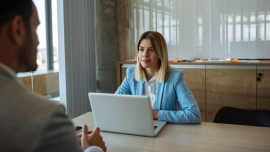 Woman in job interview