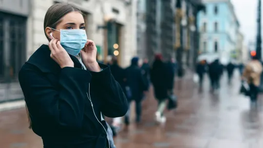 Woman wearing mask