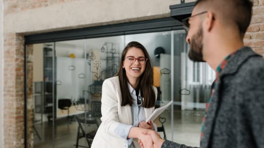 woman at interview