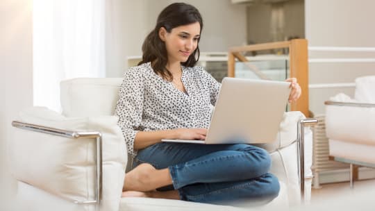 Woman on a laptop