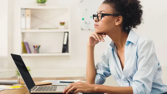 Woman Working on Computer