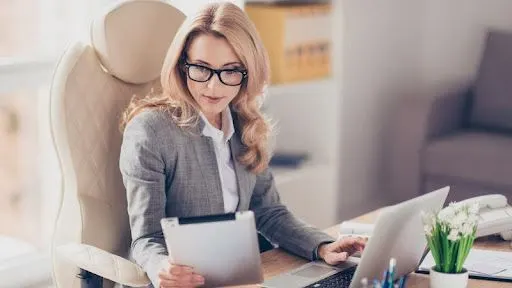 Woman at work.