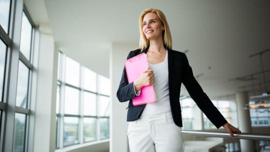 Woman Getting Dressed for Work