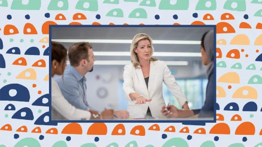 woman leading a team
