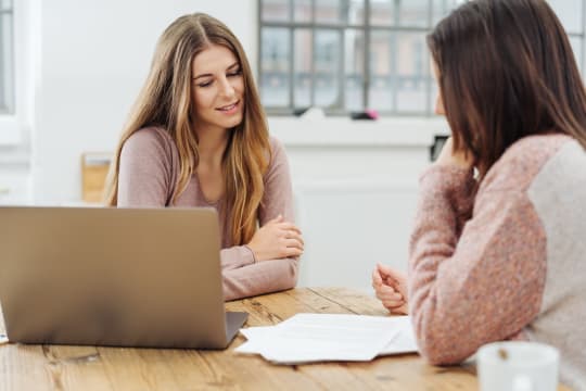 Two women in a meeting