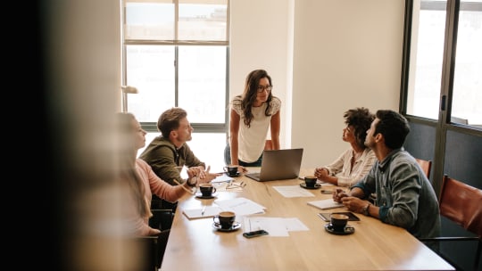 Woman leading a meeting