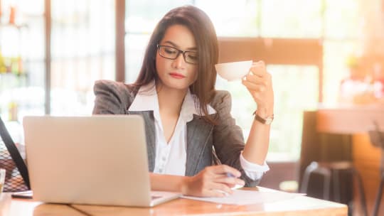 woman writing a letter