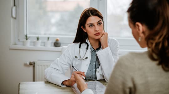 Woman at OBGYN