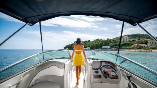 Woman on yacht