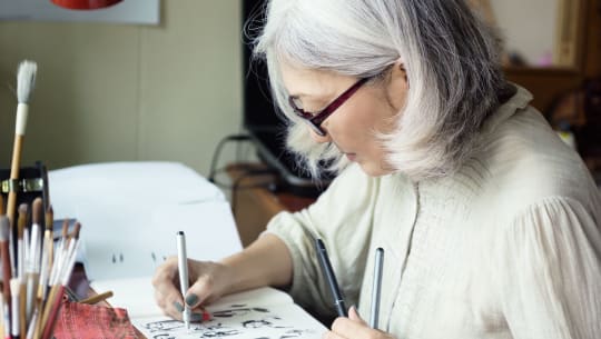 Woman drawing