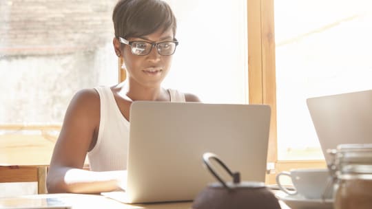 Woman on Computer