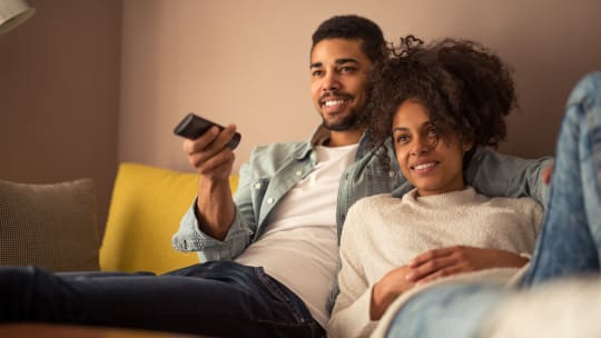 Couple watching TV