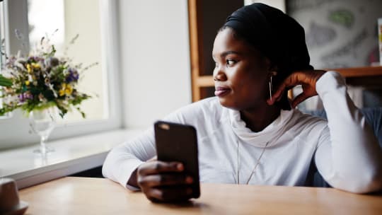 Woman looking at phone