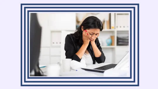 woman upset at work
