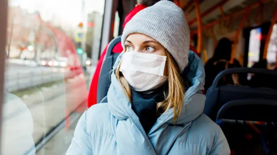 Woman on commute