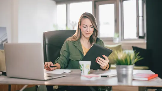 woman working from home