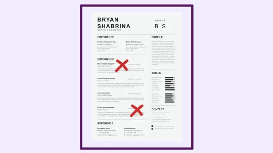 resume with two x marks
