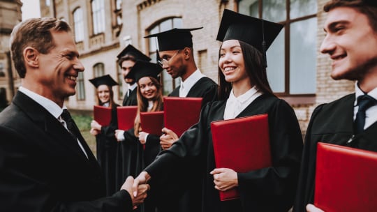 Woman graduating college