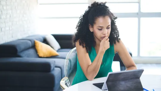 Woman biting nails