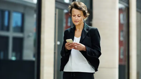 Woman walking to work