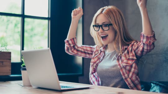 Woman excited about election