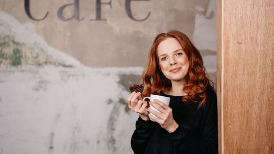 Woman drinking coffee
