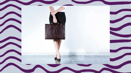a woman with a briefcase