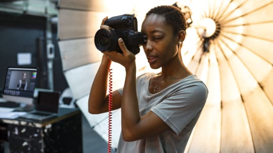 Woman with camera