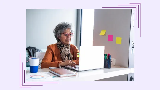 a woman on a laptop