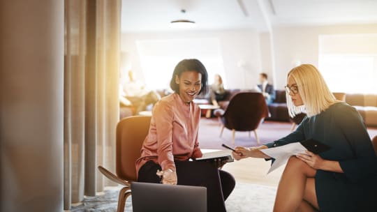 Two women in meeting