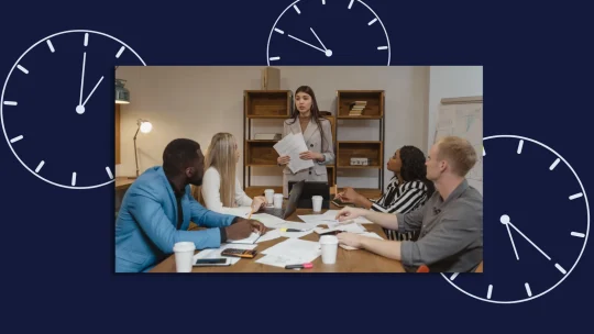 leader in a meeting with team members
