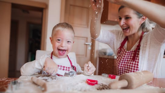 Mom and child playing